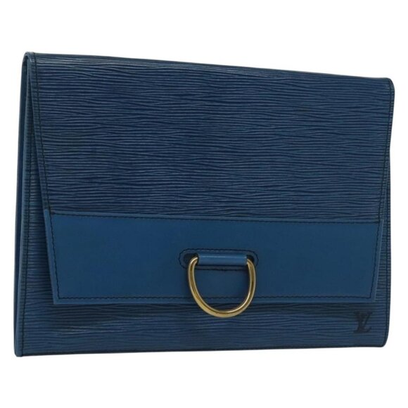 LOUIS VUITTON Epi Jena Clutch Bag Blue M52715 LV Auth 137103 - Picture 1 of 16